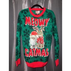 Ugly Christmas Sweater Xmas Size Small Cat